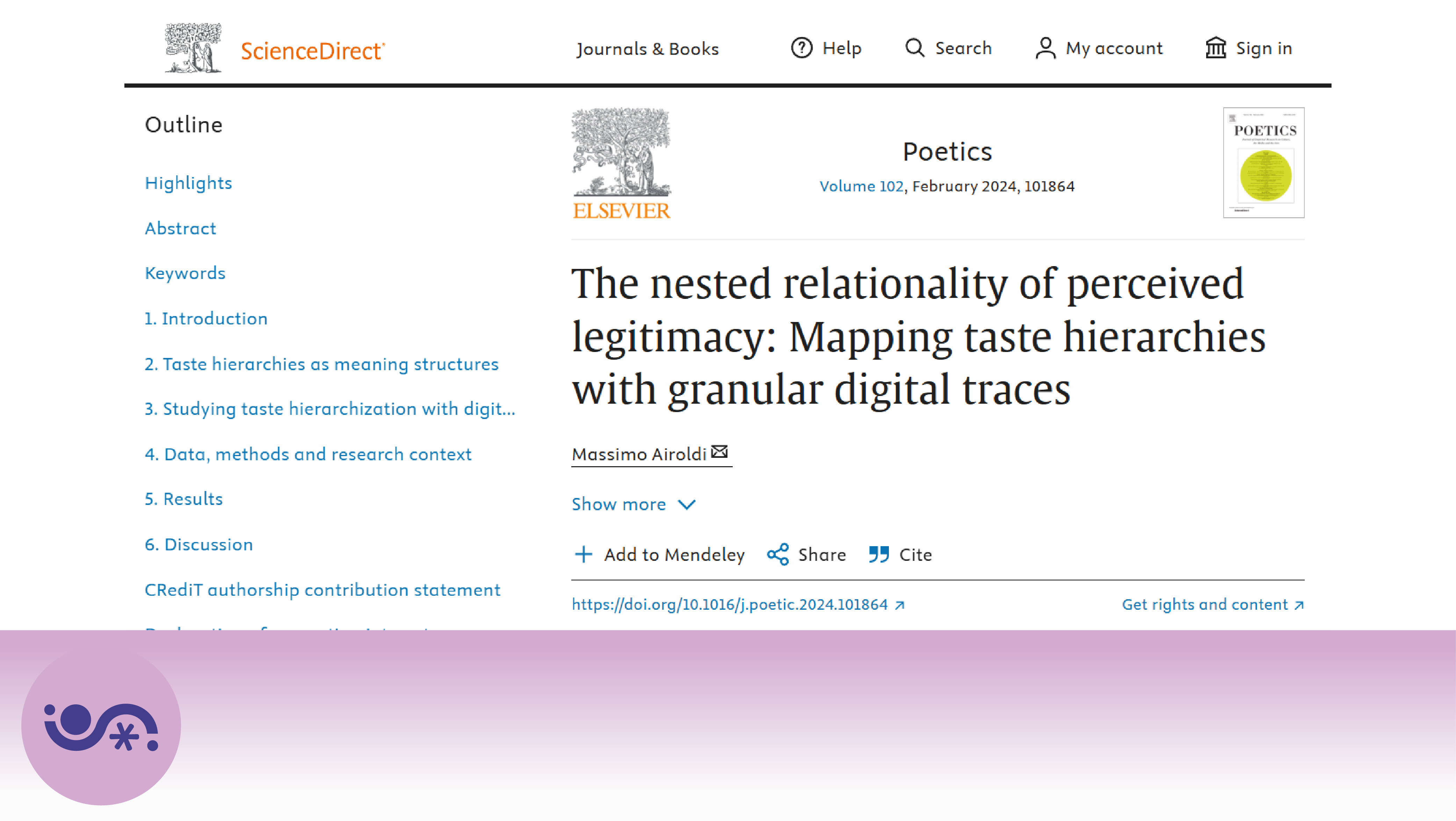 The nested relationality of perceived legitimacy: Mapping taste hierarchies with granular digital traces