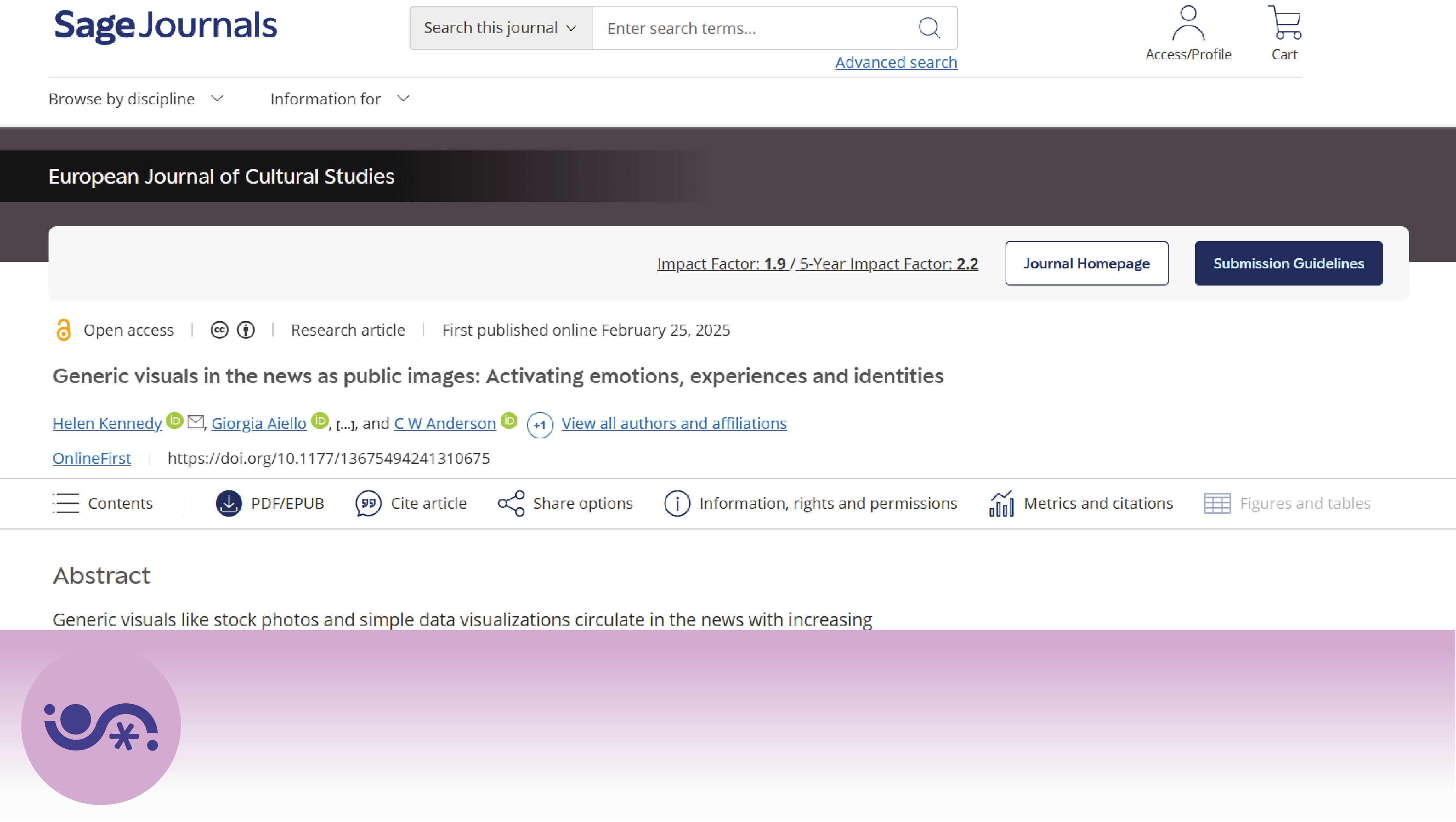 Generic visuals in the news as public images: Activating emotions, experiences and identities